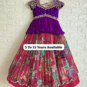 baby pink crop top for lehenga.pattu lehenga choli designs for kids