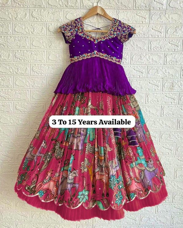 baby pink crop top for lehenga.pattu lehenga choli designs for kids