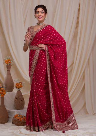trending Affordable Work Sarees For Weddings below 3000